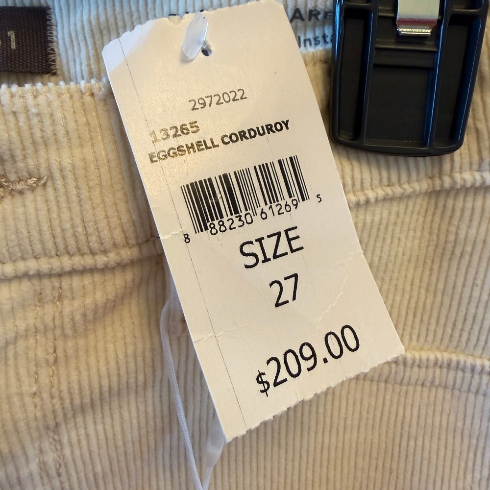 NWT DL1961 Rachel Flare Ultra High Rise 35" Eggshell Corduroy Size 27 - Picture 3 of 5